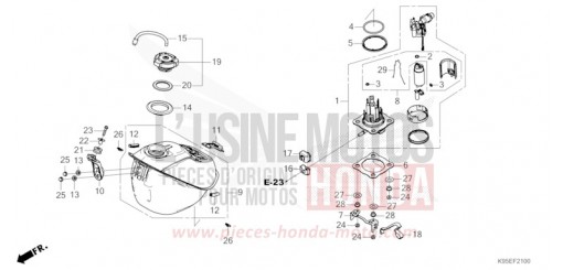 FUEL TANK (CRF250R) CRF250RP de 2023